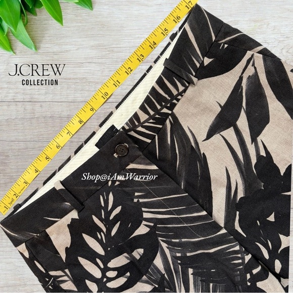 J.Crew Collection NWT palm leaf print cropped linen blend pants *shop@iamwarrior - Picture 5 of 10